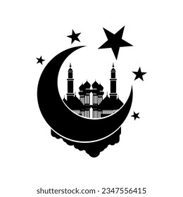Modern mosque icon vector element