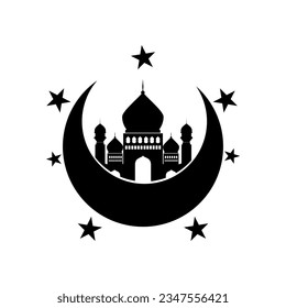 Modern mosque icon vector element