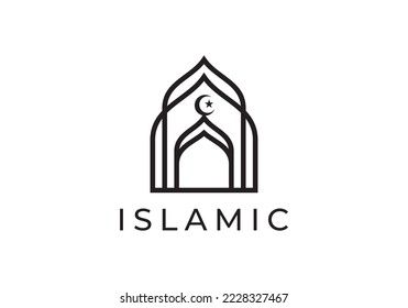 modern mosque islamic logo vector design.