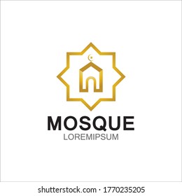 Modern mosque logo symbol or icon template