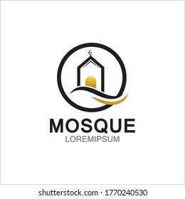 Modern mosque logo symbol or icon template