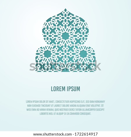 Modern mosque ornament background template for greeting card, ramadan, ied al fitr, ied al adha, and islamic events