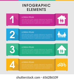 Modern mother infographic template. infographic design with mother icons includes family home. can be used for presentation, diagram, annual report, web design.