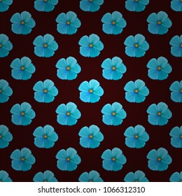 Modern motley floral seamless pattern in purple, brown and blue colors. Floral print. Repeating vector cosmos flowers pattern.