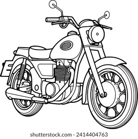 Modern Motorbike vector illustration classic bike coloring page 