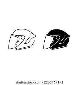 Modern motorcycle helmet  icon vector isolated on white background