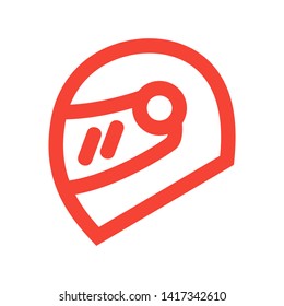 Modern motorcycle helmet icon for web & mobile - Vector