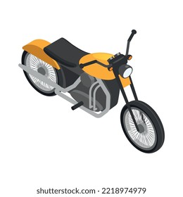 Icono isométrico moderno de motocicleta Ilustración vectorial 3d