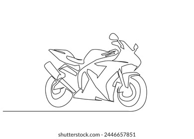 Vector moderno del diseño del objeto de una línea del arte del vehículo de la motocicleta