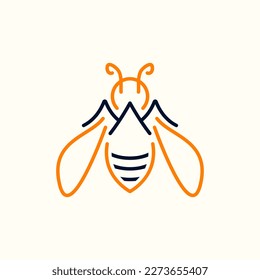 Diseño moderno de la ilustración del logotipo de la abeja de montaña para su empresa o negocio