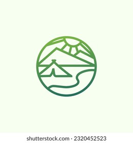 Modern mountain camp logo illustration design for your company or business
