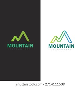 Icono moderno del Vector de la cresta de la montaña para el equipo de la expedición y las marcas del estilo de vida del viaje