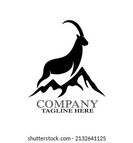 Modern Mountain goat logo. Vector illustration