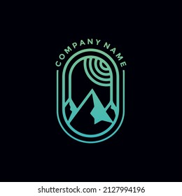 Modern mountain gradient logo design illustration for your company or business