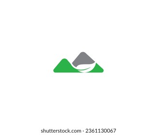 Modern Mountain Leaf Logo Design