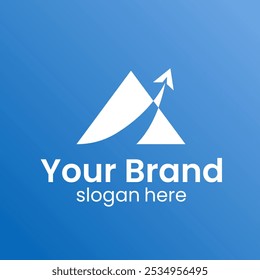 Logotipo de montanha moderno com seta - Perfeito para a marca exterior ou de negócios