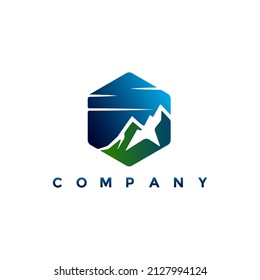 Modern mountain logo design illustration for your company or business