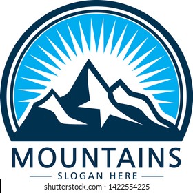 Modern Mountain logo design template