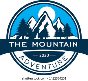 Modern Mountain logo design template