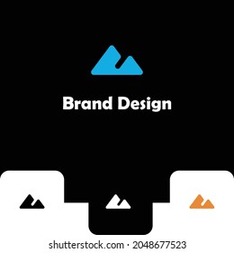Modern mountain logo design template with