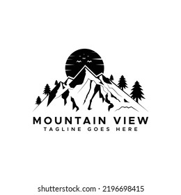 Modern Mountain Logo Design Template