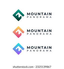 modern mountain logo design template