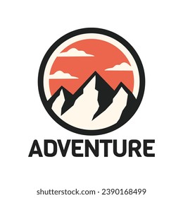 Plantilla moderna de diseño de logotipo de montaña