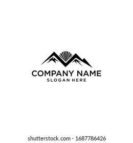 modern mountain logo design vector