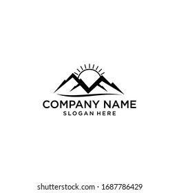 modern mountain logo design vector