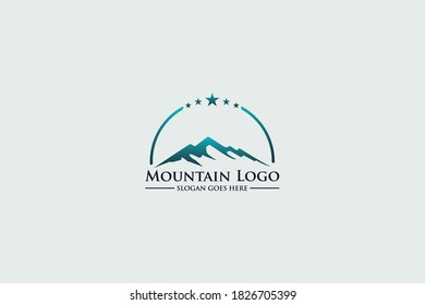 Modern mountain logo design vector template