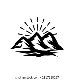 modern mountain logo design vector