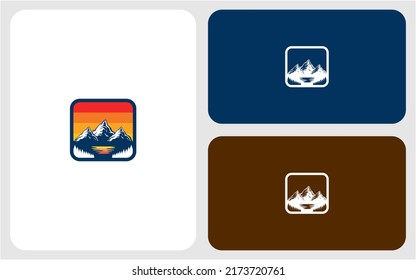 Modern mountain logo design vector