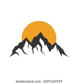 Plantilla moderna del Vector del icono del logotipo de la montaña