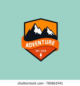 modern Mountain Logo template. adventure badge logo. colorful