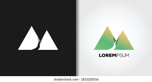 modern mountain logo template set vector
