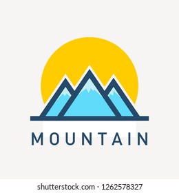 Modern mountain logo template in simple style