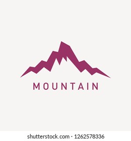 Modern mountain logo template in simple style