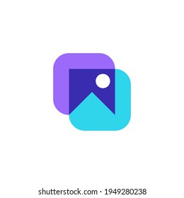 modern mountain moon picture logo. mountain app icon. editable and easy to custom