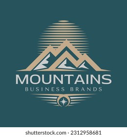 Modern mountain peak logo design. Luxury mountain initial letter M MM logo.