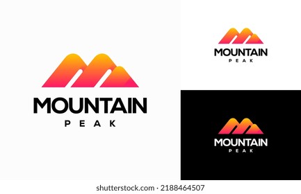 Modern Mountain Peak logo designs concept vector, Simple Landscape Hills logo element Mountain Peaks