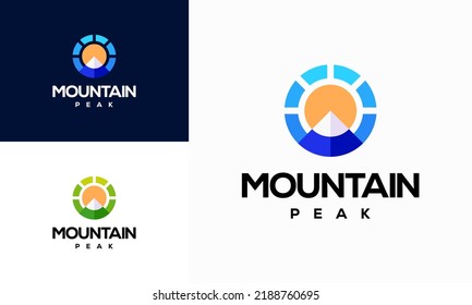 Modern Mountain Peak logo designs concept vector, Simple Landscape Hills logo element Mountain Peaks