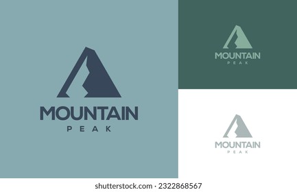 Diseños modernos del logotipo de Mountain Peak concepto vectorial, elemento del logo de Simple Landscape Hills Mountain Peaks