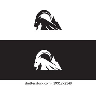 Modern mountain ram logo. Vector illustration