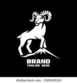 Modern Mountain ram logo. Vector illustration