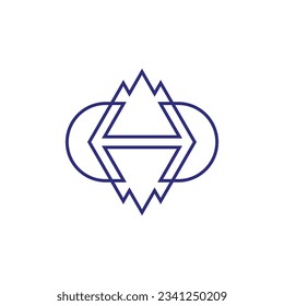 modern mountain reflection arrow logo