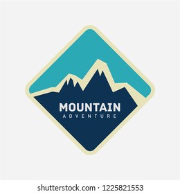 modern mountain and rock Climbing logo badge illustration