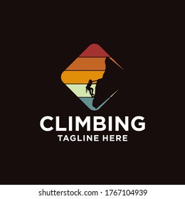 Modern Mountain Rock Climbing Logo Badge Stock Vector (Royalty Free ...