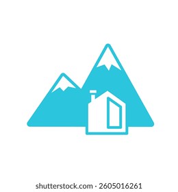 Modern Mountain Shelter Capsule icon. Isolated on White Background.