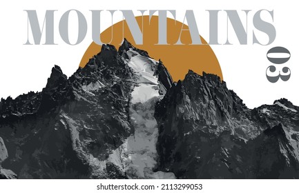 Moderne Gebirgsdesign, Vektorgrafik, Berglandschaft