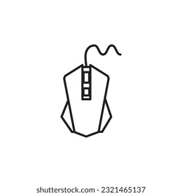 Icono moderno de juego del ratón, símbolo de estilo de contorno del vector de iconos electrónicos del dispositivo en fondo blanco, icono del dispositivo del cable, cable del ratón.